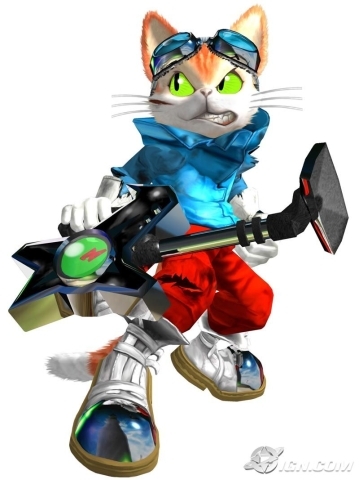  Blinx The Time Sweeper. He can control time and he's a cat! eek! He comes from that old XBOX game, Blinx and Blinx 2. I 愛 how he uses a vacuum that he uses to suck up to a weight of 16 tonnes. Really cool.