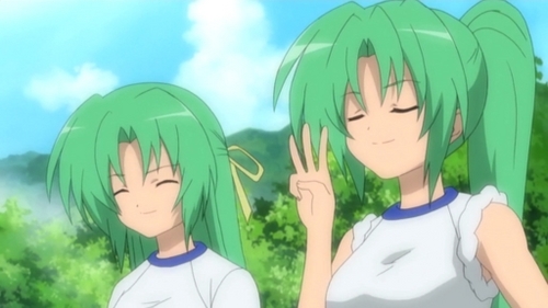 I think I only know 2 pairs of twins from an anime. xDD So, my inayopendelewa would have to be Shion and Mion Sonozaki, from Higurashi!