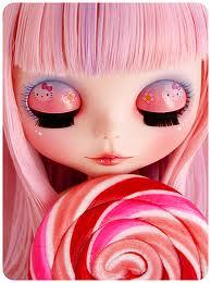 Does she count? She is a Blythe doll with Hello Kitty Eyelid Stickers.....