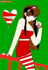  Here is Lisa! Could she wear this, please? ^_^ [Include the candycane in her mouth, please.]