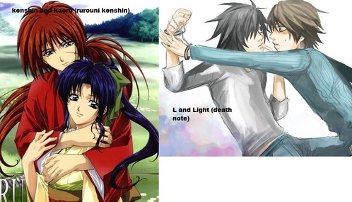  i have two of 'em Kenshin and kaoru from rurouni kenshin L and Light from death note