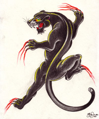  I want to get a clawing 豹, 黑豹 on my shoulder blade!