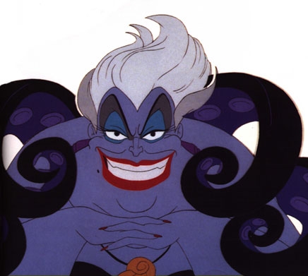 I don't know but I think I relate to Ursula because she has two eels and one thing I like about her before she becomes evil is her makeup part and it is funny how she does that in the little mermaid movie:) I don't like her when she is evil but she is funny though:)