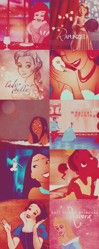 1- Ariel
2- Rapunzel
3- Belle
4- Jasmine
5- Mulan
6- Cinderella
7- Pocahontas
8- Tiana
9- Snow White
10- Aurora