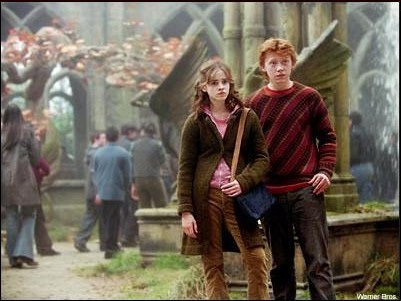 When did I become a fan of them? I was a fan of them, probably since the very beginning- from their meeting on the Hogwarts Express.
POA was when I officially became a fan of them because I started to realize that they might actually end up together. Through all their pointless fighting about Scabbers and Crookshanks, they had some memorable scenes and I was like, "Hmm...this could work!" 
In GoF when Hermione & Ron are bickering at the Yule Ball, leaving her in tears, was when I my inference that they would end up together seemed to be set in stone. Of course my belief intensified in OOTP and when HBP rolled around I was confidant. There was no way at that point that they would not be together. 
And hey, it took me four books to realize...it took them seven, but I can guarantee that when they kissed I dropped the book and jumped for joy :)