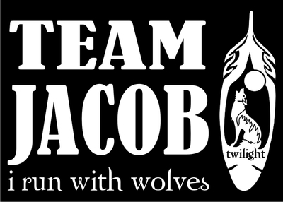  I'm on team Jacob. Jacob is way hotter than Edward. Edward is only a sack of bones. No offense to Edward fans.