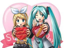  Miku and Rin they have CHOCOLATEZ!!!