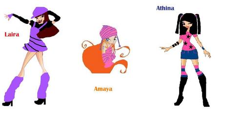  1)Name:Athina Power:Imagination Special ability(osional):Anything she imagine becomes real.She also প্রণয় to lying and imagine places,conditions etc BFF:She believe that all the Wi-ries are her বন্ধু but maybe she is a little bit closer with Silvia Boyfriend:no;-) Enything else?(like nick name,likes dislikes):Nickname:Athi(she hates calling her with this nickname), Likes:sweets,board games,video games,watching Tv,dreaming etc Dislike:people without fantasy, history books,snakes etc 2 fave colors:yellow and green(light) ................................................. 2)Name:Amaya Power:Thunders and lightings Special ability(osional):Nothing magical but she is very positive and she also got sense of fashion BFF:Her sister(Laira) Boyfriend:no Enything else?(like nick name,likes dislikes): Likes:wear colourful clothes,have(ever)sense of fashion ,be positive etc Dislikes:argue with her parents,be away from adventure,be negative etc 2 fave colors:pink and red ................................................. 3)Name:Laira Power:Fear Special ability(osional):She takes her power from peoples biggest fears.She can find their fears and appear them in front of anybody BFF:Her sister(Amaya) Enything else?(like nick name,likes dislikes): Nickname:Lai(they not use to call her with this nickname) Likes:be with friends,do pranks,appear people's biggest fear,chat,study,be with her siblings and create poisons Dislikes:She hates colourful clothes,rats,and she hates to say to her বন্ধু that she প্রণয় her brother and sister(she is very close with them but she hide it) 2 fave colors:black and mauve