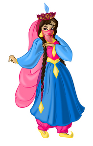  Princess Marriyah, from story called "The Hiddern Princess", created kwa me She is an Pahari-Pothwari Princess