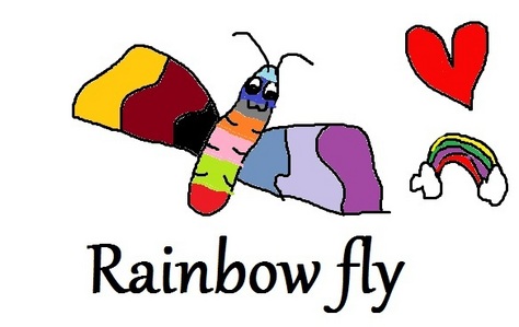  Name : Rainbowfly type : প্রজাপতি rarity : legendary ect : it is a rare রামধনু প্রজাপতি that pukes rainbows :3