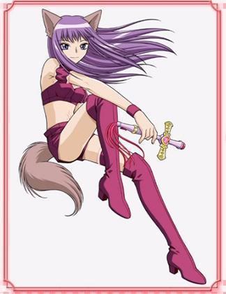 Zakuro Fujiwara from Tokyo Mew Mew. 

Or for the English dub fans: Renee Roberts from Mew Mew Power.