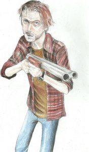  A drawing i did of an angry redneck that is going to shoot you now.
