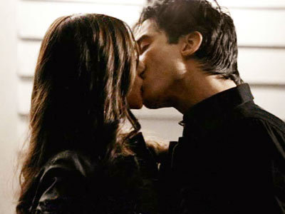 I love this kiss between Damon/Katherine or Damon/Elena. I loved the song and it was a pretty cute how he kissed her cheek first. 



