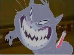  "I pag-ibig chicken, I pag-ibig liver, Meow mix meow mix please deliever."-Dr. Evil from Austin powers. but I have a habit of thinking about two things at the same time. "I'm going to kill you"- Yzma as a cat from The empeors new groove"