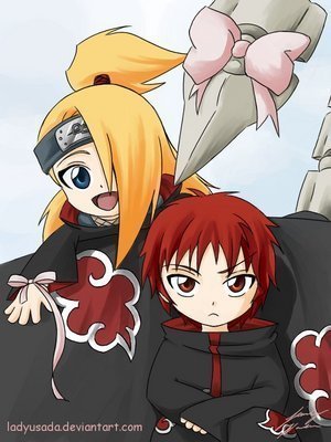  My 最喜爱的 characters are Naruto, Sasori, and Deidara.