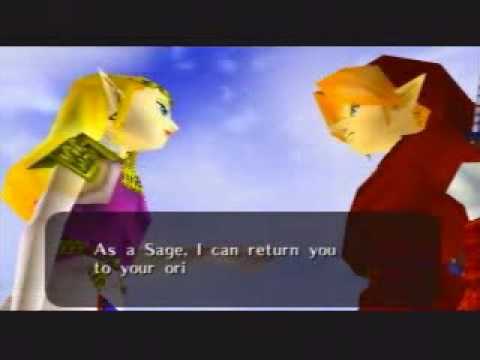  When Zelda is saying goodbye to Link at the end of Ocarina of Time T_T