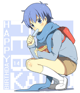  *RAINBOW PUKE*.....s-sorry he just so SUPER KAWAII!!that's right, Lil Kaito form vocaloid!