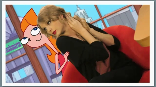  :3 She guest starred in Phineas and Ferb. And she's here with Candace :)