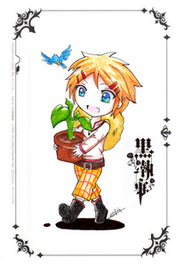 I think Finnian of Kuroshitsuji is one of the cutest anime guy. Sorry if it is chibi.