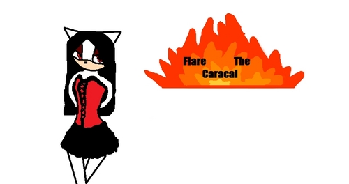  Name: Flare Age: Round about 15 Species: Vampire Caracal Likes: Fire, Darkness, Pitch Black Skys, Эмо clothes and emos Dislikes: preps and Amy The Hedgehog Romantic gestures: Romance Is Like Fire, It Might Burn So Much It Will Turn To Ash (Idk) Flare: *emoish voice* hello...