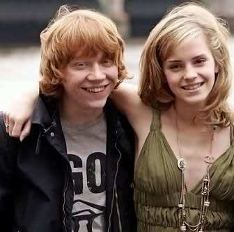 i actually realized when hermione did in HBP when she burst into tears after seeing ron snog that horrible lavender and 4 the first time i actually felt sorry 4 her cause usually i used to feel glad when lovers departed but since ive been a big fan of both of them since the films first started i felt sorry 4 her and my belief that they look good together strengthened in the hospital scene when hermione held ron's hand and had that loving gaze in her eyes tha's when i learned that hey these 2 actually look cute together. :)