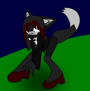  Ok! Name: Ana Species: EmoWolf Info: Hates perv, like hearing metalic music, likes halooween and not working for Egghead. Here's the pic.