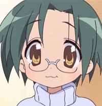  Yui Narumi from Lucky Star. For one, we're both pretty level-headed and down to earth about things. We also both like عملی حکمت and manga, but unlike characters such as Konata, we don't flip-the-fuck-out over fellow عملی حکمت شائقین یا a chance to buy a new DVD release in stores. Instead, we borrow manga from our دوستوں (or the library), enjoy it, but go on with our normal lives. Still, Yui likes to have fun, as do I. But sometimes we're chop-your-testicles-off serious (while I can be a bit cold.) Plus, we both have short hair and prescription glasses.