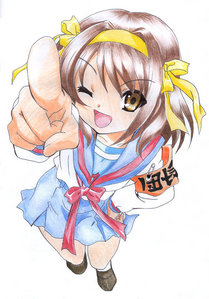  Haruhi Suzumiya! She is so pretty in her school uniform! :D