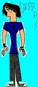  name: destery dawson info: boy from california loves sports and is awsome at skatebording his style is goth punk and he loves to make friends. his kauli mbiu is*haters make me famous* so he isnt bothered about people hating him. watched total drama ever scince it started so he knows all about the dirty tricks up the hosts sleeve! hes in a band called nightmare in the memory he is lead singer and guitarist (3 opter ppl inn his band) crush: nobody yet quite likes qwen but she has duncan but he wants a gf prsonnlity: funny/ happy/ kind/fun loving/loyal/nice/sporty ps if youneed a pic for your oc ask me im bored aas helll