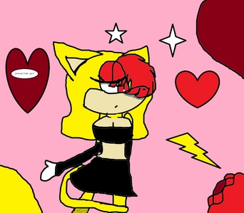  ok her name is shine the cat mix with vampire and she very nice like a rose and she gets all happy and she faints if her favoriete character she would faint l.o.l well shine would be happy to