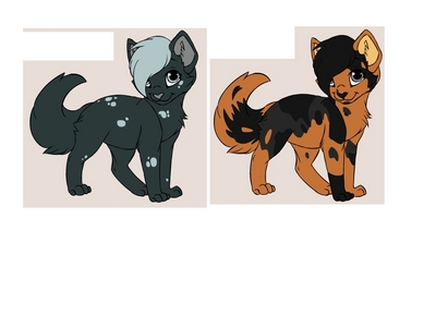  Name:SacredPaw Description:Black and a blueish color with ocean colored eyes sisters with foxpaw they were abandoned as a kit then they were found によって Shadowclan and lived there with a fake mother she tends to be quiet but with her sister they are double trouble Personality:she is fiery when needed but other times she doesnt want to be around anybody Clan:Shadowclan Name:Foxpaw Description:is a black and red orangiesh cat with gray eyes was with her sister when they were dropped off and found it easy to melt into shadwoclan Personality:she is a very outgoing and always in a rush kind of 'paw but she makes that up in fighting skills Clan:Shadowclan