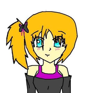 1.Could you draw my character Aliya with Gwen hanging out as friends?
2.My birthday.
3.August.
4.There's nothing else really.
5.Age-13(yep,i'm 12)

Here's a picture of my character.It was drawn by LadySpaz.