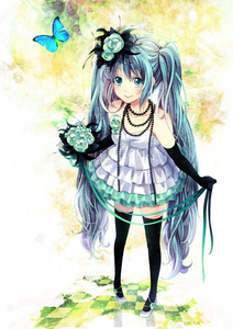  Since I have to choose only one pic I guess I'll have to go with this gorgeous pic of Hatsune Miku from Vocaloid... :)