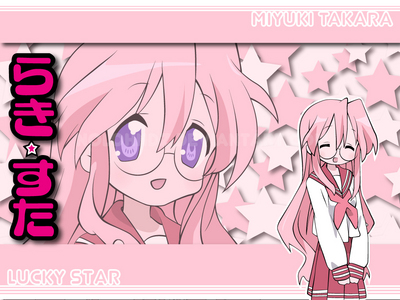 ahha i luv pink hair now i think the best pink hair is  miyuki takara so cute and total moe!!! from lucky star ^3^