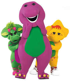  "I amor you You amor me Let's go out and kill Barney With a shotgun, "Bang!" Barney on the floor, No mais stupid dinosaur!" My classmates kept cantar this. I blame them! XD But seriously, <b>I amor BARNEY!!!</b>