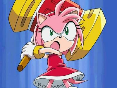 Yeah, call me a troll if you want all you Amy-haters. I love Amy, I think she's cool, smart and pretty bold at times.

I just can't take my eyes off of her and the hammer (on the beach episode I guess) in Sonic X..
