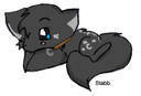  NAME:Midnight Stormcloud AGE:10 SPECIES:Fox RELATIONSHIP:Single but has a crush on Silver. HER LIKES:Playing,Having fun,and helping people HER DISLIKES:Snails,Bees,And flies COLOR:Black body,little white spots on her legs, gray ears,and a brown हार around her neck HOBBIES:playing games