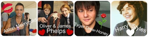  JLS (Aston Merrygold) The Weasley Twins (James & Oliver Phelps) One Direction (Harry Styles) Tyger-Drew Honey Twitter fanpop Harry Potter
