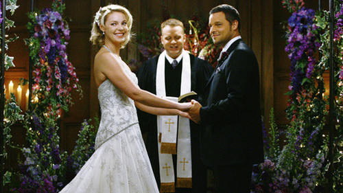 Wedding of Alex and Izzie. The whole episode was just wonderful and for me the wedding is still the best wedding I have seen in the TV series.