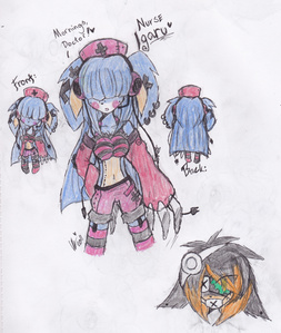  Name: (Nurse) Igaru The Doll Bunny Age: Ageless Couple: She really havent pair up whit anyone ^^' Weapon: Chainsaw o3o She is that blue one~ :3 Art: (c) Me