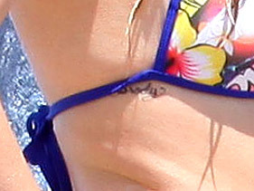 Here ya go! It's a tattoo of her bf, Brody Jenner's name.