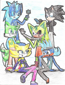  Team Spirit:Jared the fox, Candice the cat, Shard the hedgehog.Because there devoted to freedom. and Team anti:Gicandice, Deraj the fox, Iceheart (Because they come form Anti mobius) (In the picture "Team Spirit is on the left,the ones on the right are not mine)