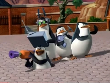  oh yeah! I LOVE cartoons! but right now,I have a little crush ON THESE PSYCHO,CUTE,AWESOME PENGUINS!!!! XD there so cool! I especially love the yougest,Private. XD The TV toon is called: "The Penguins Of Madagascar". XD