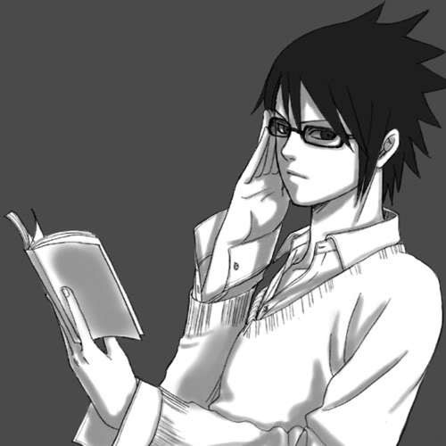  here's a pic of sasuke looking all smart..xD