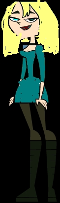  Um...I want my oc character to look like gwen but curly hair and blonde and black hair. And she's white. Here's what she looks like now.