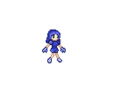 My characters father is chaos (from sonic adventure) and this is what she looks like in half chaos form: her hands and feet are like chaos's except with Кости