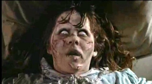  To this day, the movie "The Exorcist" scares the sh*t out of me!!!XD It's a great movie and I watch it when I can. But the movie makes it a little hard to sleep at night.