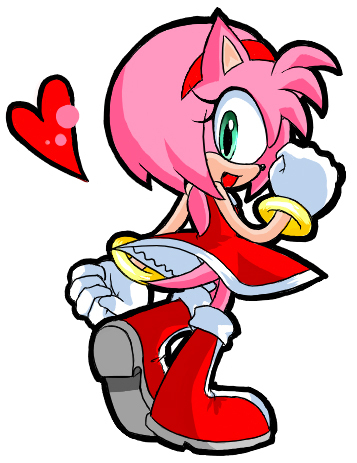 I know!! Just because of her ... squeaky voice?? O_e

Amy Rose is dressed as she is and ... has anyone noticed she is ALL the colours of the rose?? XD

Yeah ... Sonic likes her ... but not loves her in that way. 

Despite her annoying voice, she is a cheerful, pretty, pink, twelve year old hedgehog.

She infact is kinda similar to how I am. XD

I loved her to bits when I was seven. She used to be my favourite. ( I use to play Sonic Adventure DX )

Well, not USED TO. She's still one of my favourites today. She has a sweet little nature, though bossy, takes no crap, but she's a really pretty hedgehog!! <3