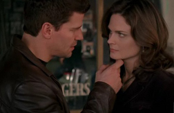  Mine is from 2x11, "Judas on a pole" between Booth and Brennan where their outside of the 식당 and they look like their going to kiss. They hold each others gaze.. Brennan says "I’m just one of those people who doesn’t get to be in a family." and Booth places his finger underneath her chin, lifting her head up and says "Listen, Bones, hey. There’s 더 많이 than one kind of family… ( they hold each other’s gaze again until they’re interrupted 의해 Zack knocking on the 식당 window to get their attention (damn 당신 Zack they were gonna kiss!)