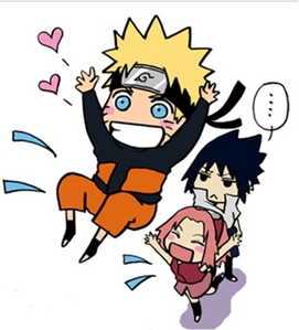  Naruto, Sakura, and Sasuke. :3